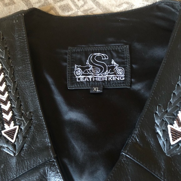 LEATHERKING black 100% leather vest - Picture 2 of 16